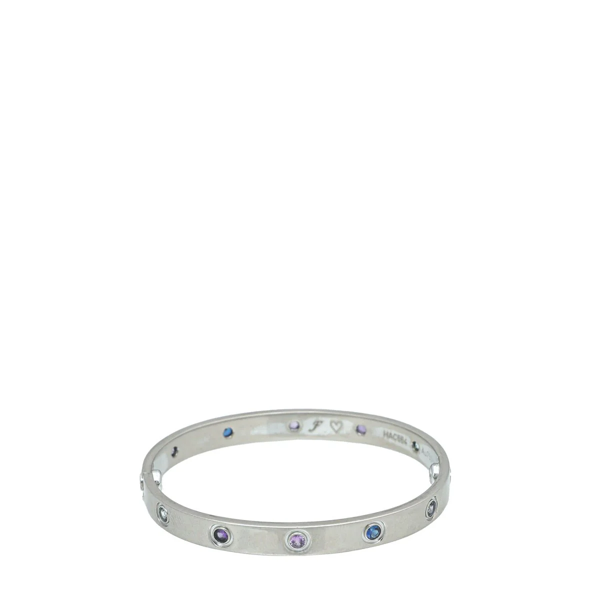 Cartier 18K White Gold Love Bracelet 16 w/Colored Stones