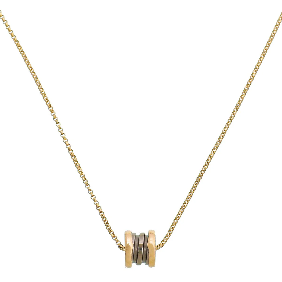 Bvlgari 18K Rose Gold Bronze Ceramic B Zero1 Necklace