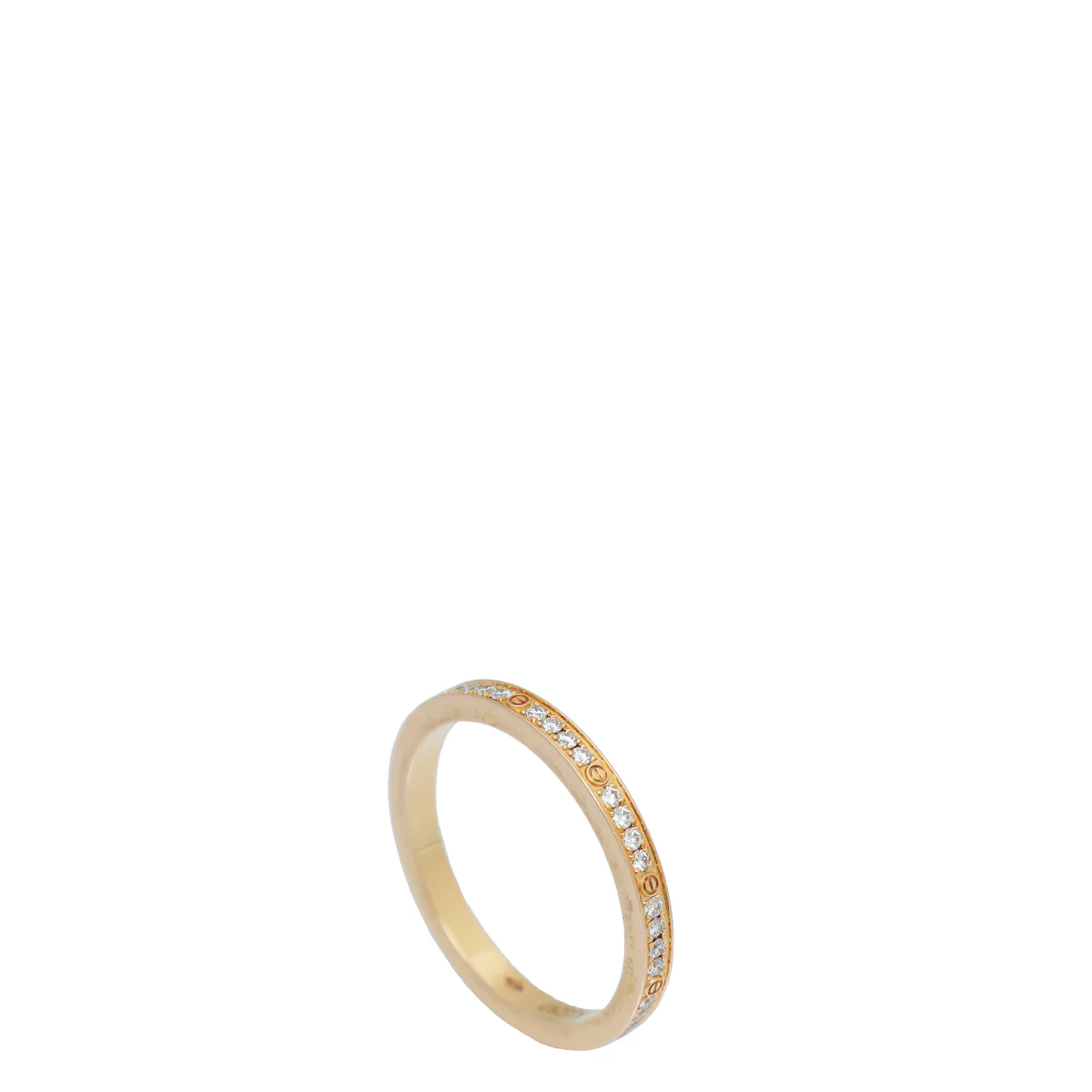 Cartier 18K Pink Gold Diamonds Ceramic Love 3 Hoops Ring 50