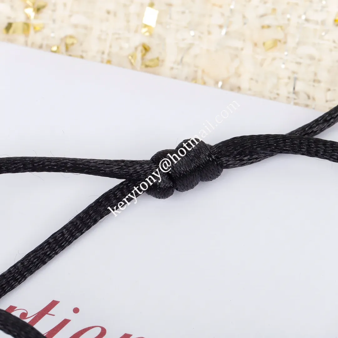 Unique Style Cartier Trinity Black Rope Bracelet White Gold/Yellow God/Rose Gold B6016700 Fake