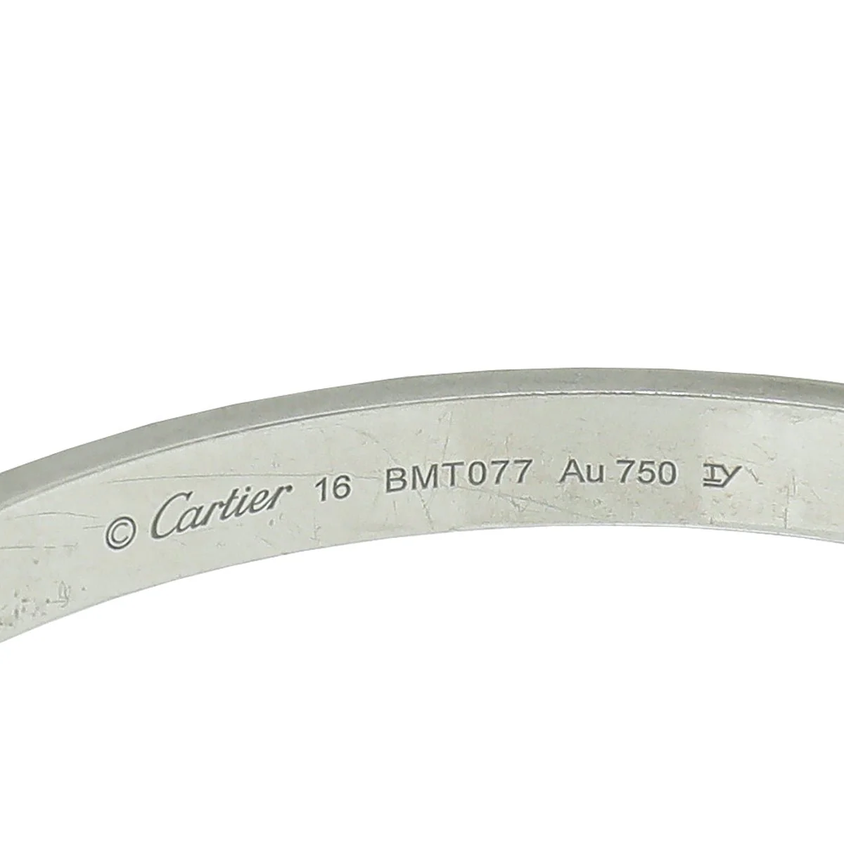 Cartier 18K White Gold Love Classic Bracelet 16