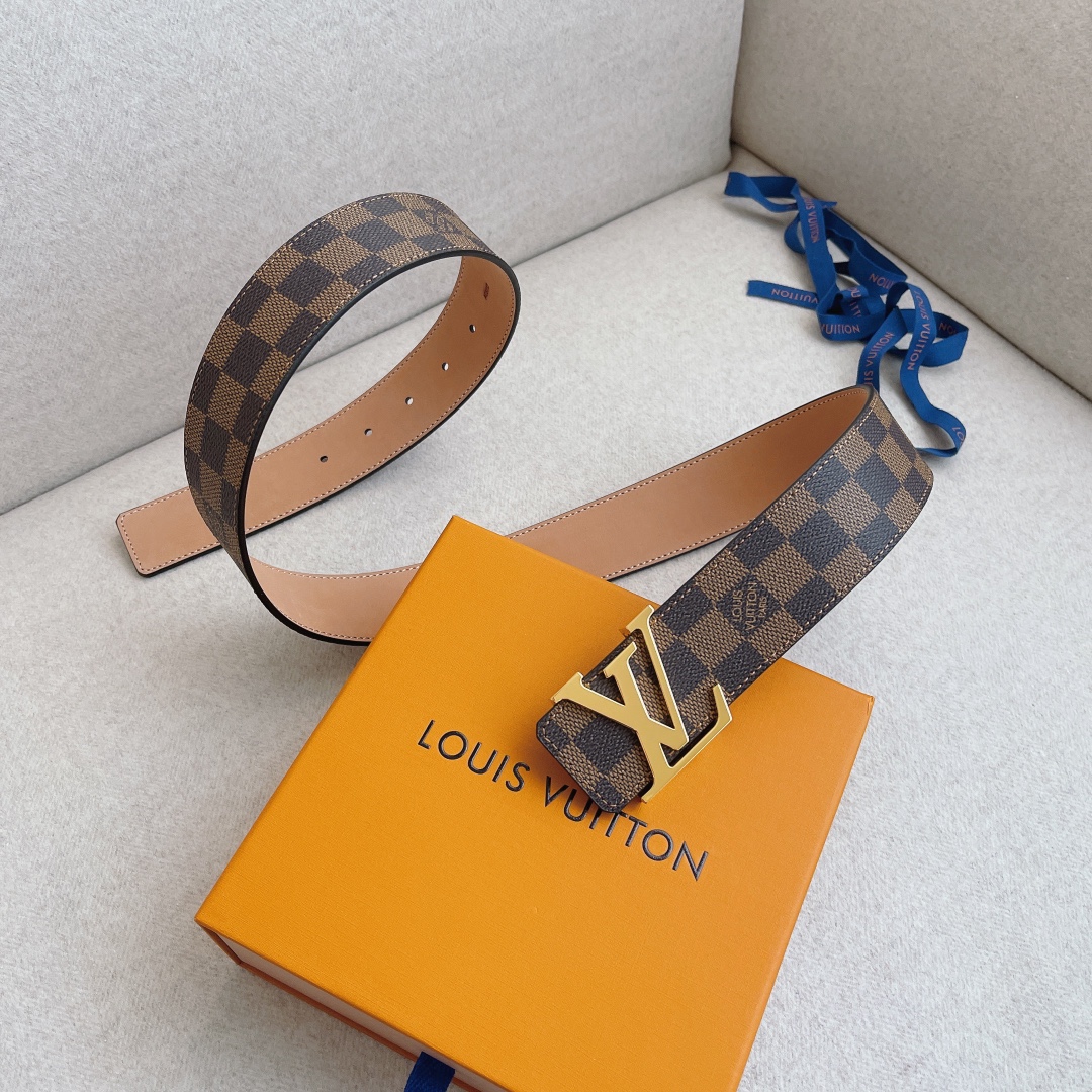 Louis Vuitton LV Leather Belts 1:1 Mirror Version