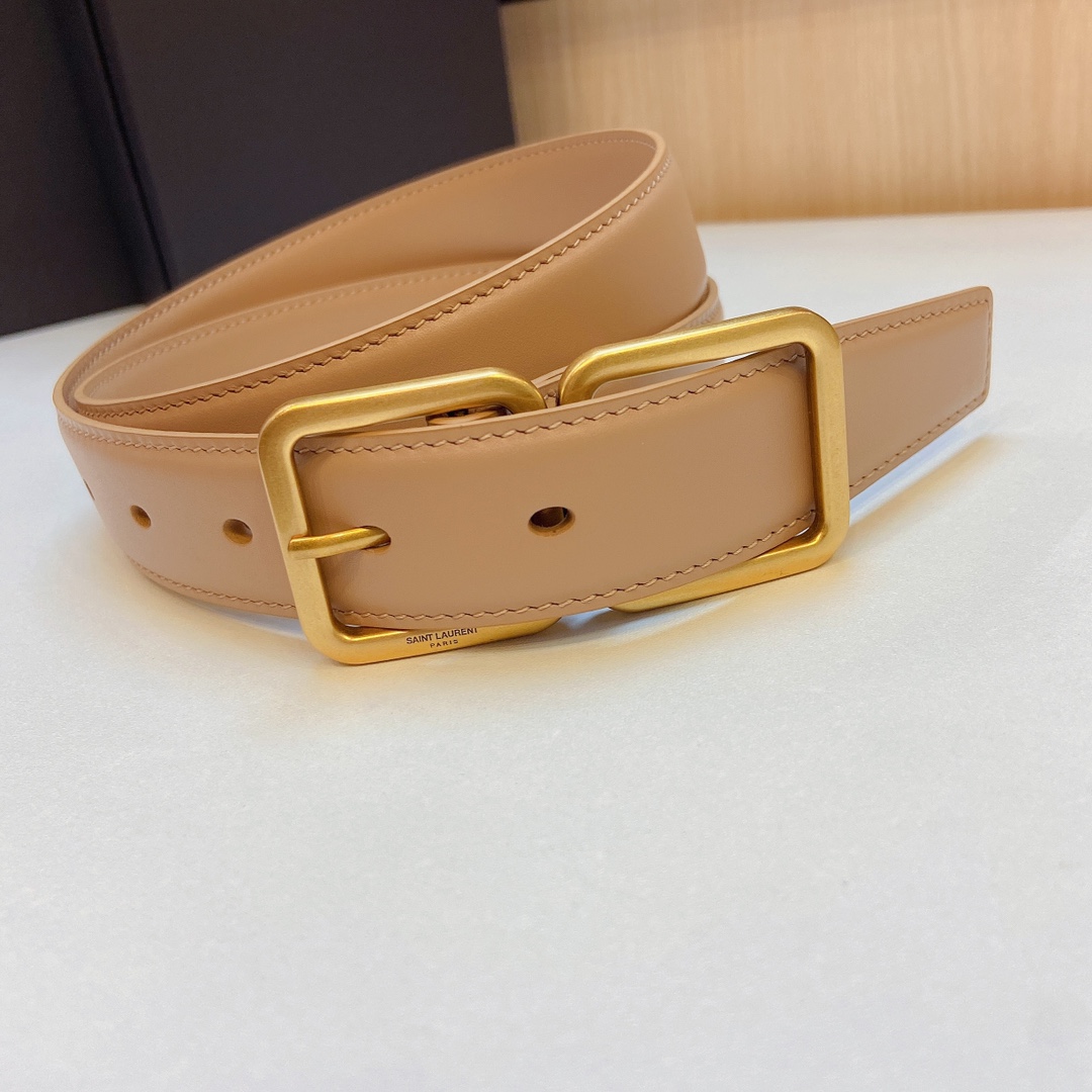 YSL Saint Laurent Leather Belts 1:1 Mirror Version