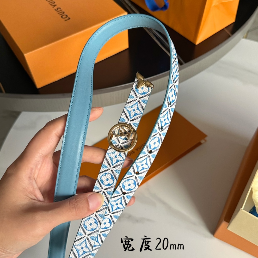 Louis Vuitton LV Leather Belts 1:1 Mirror Version