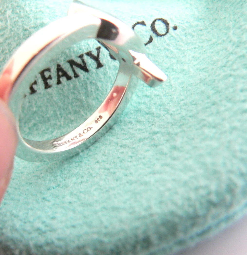 Tiffany & Co Silver Picasso Diamond Loving Heart Ring Band Sz 5 Gift Pouch Love