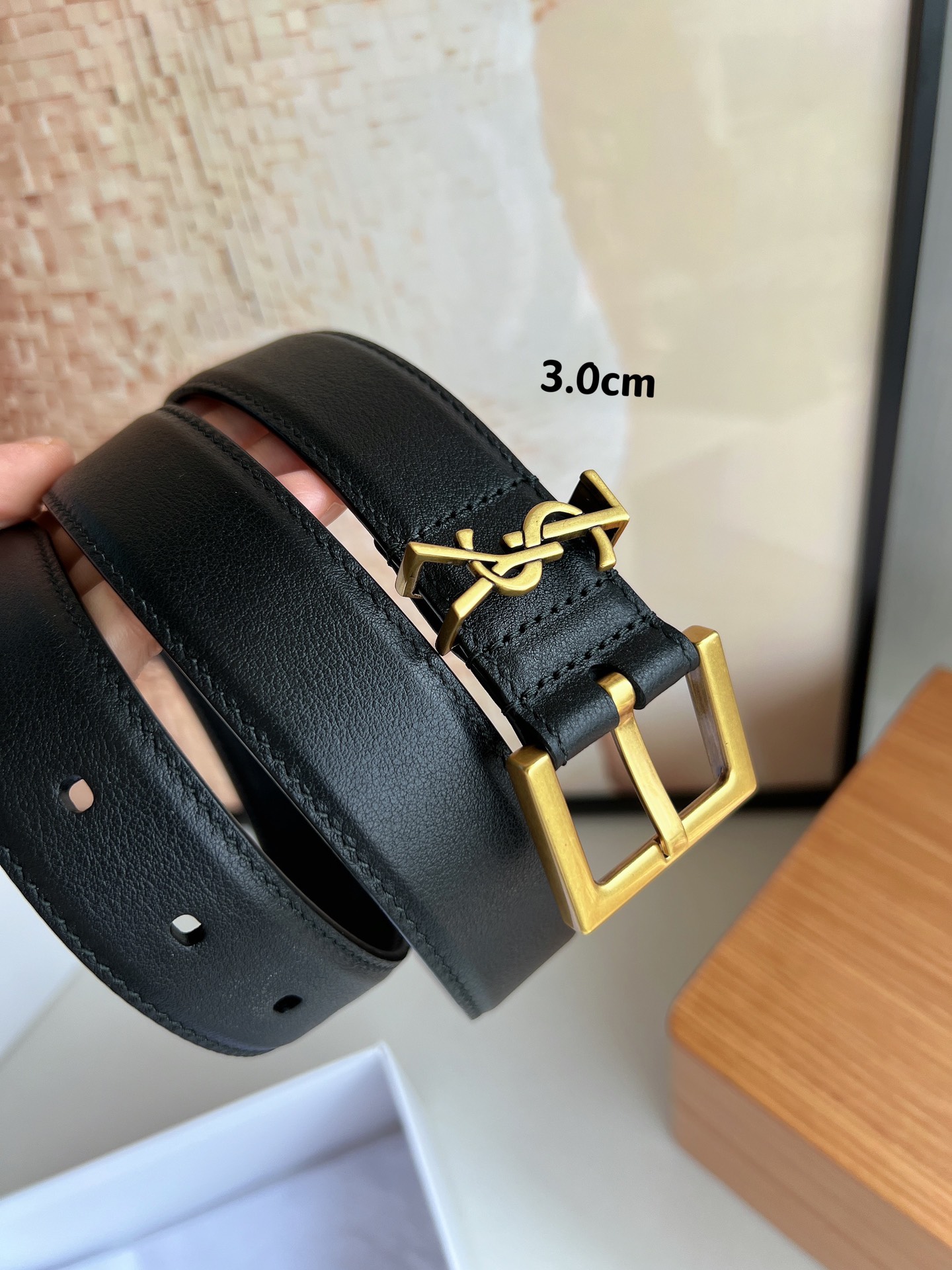 YSL Saint Laurent Leather Belts 1:1 Mirror Version
