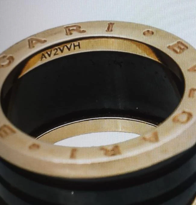 Bvlgari 18K Pink Gold Black Ceramic B.Zero 1-4 Band Ring 55
