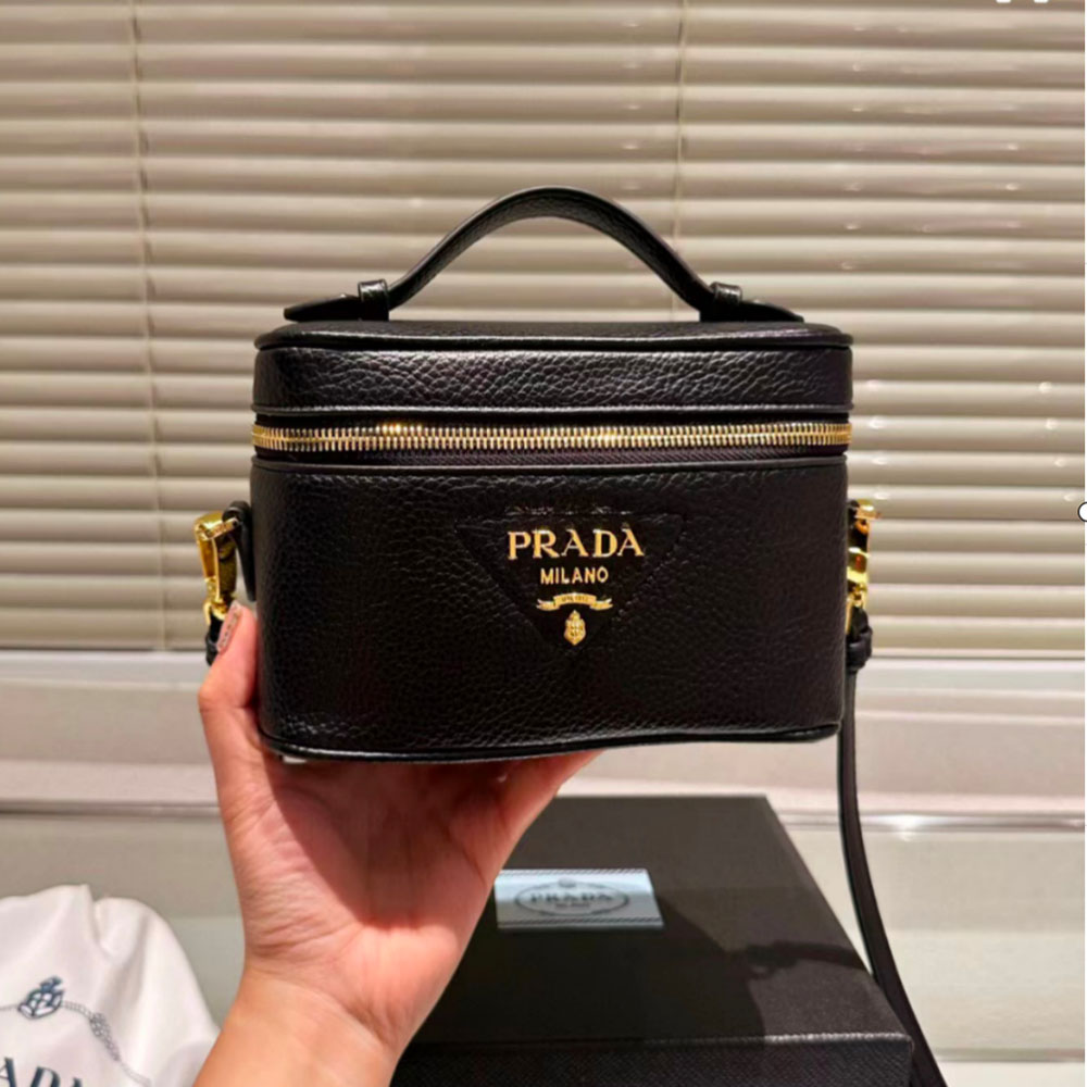 Prada Leather Makeup Bag Handbag (Replica)