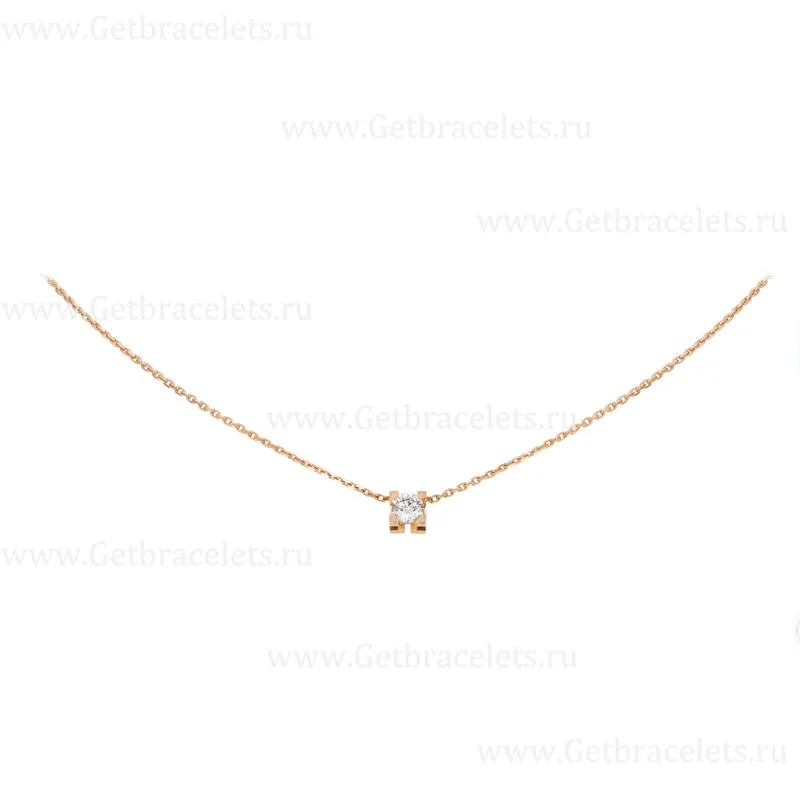 Replica C DE Cartier Necklace Rose Gold with Diamons N7413300
