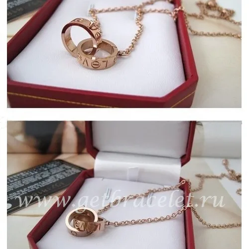 Imitation Cartier Love Necklace Pink Gold B7212300