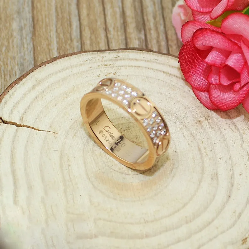 Replica Cartier Love Ring 18K Pink Gold Paved Diamonds B4087600