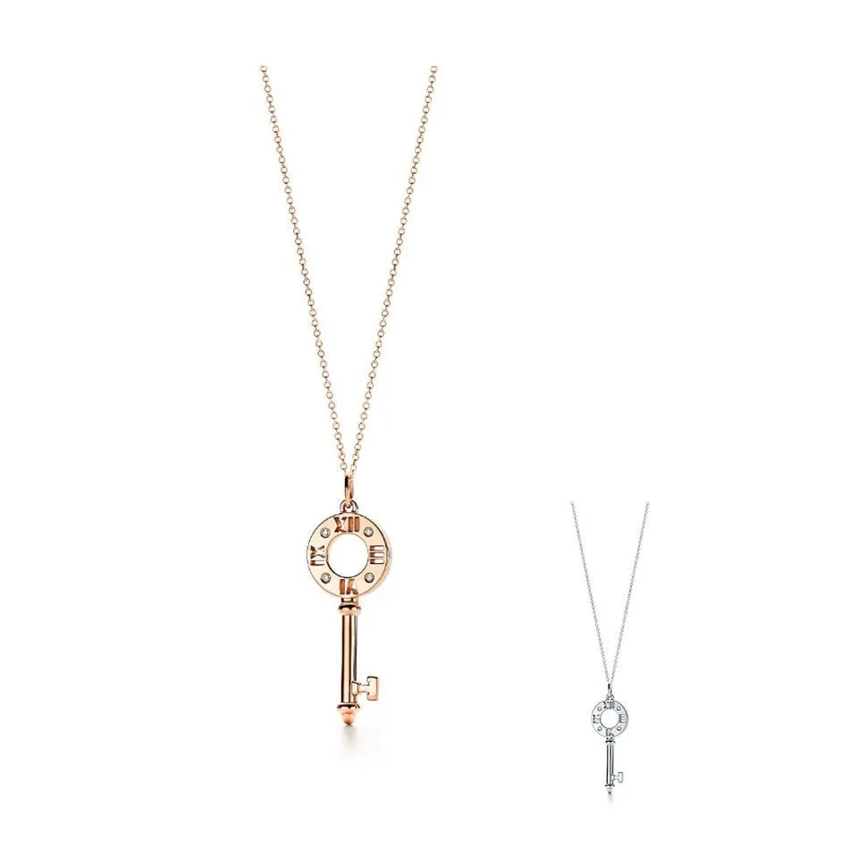Tiffany Atlas Pierced Key Inlaid Crystals Pendant Necklace Hot Selling Jewellery Online GRP09023