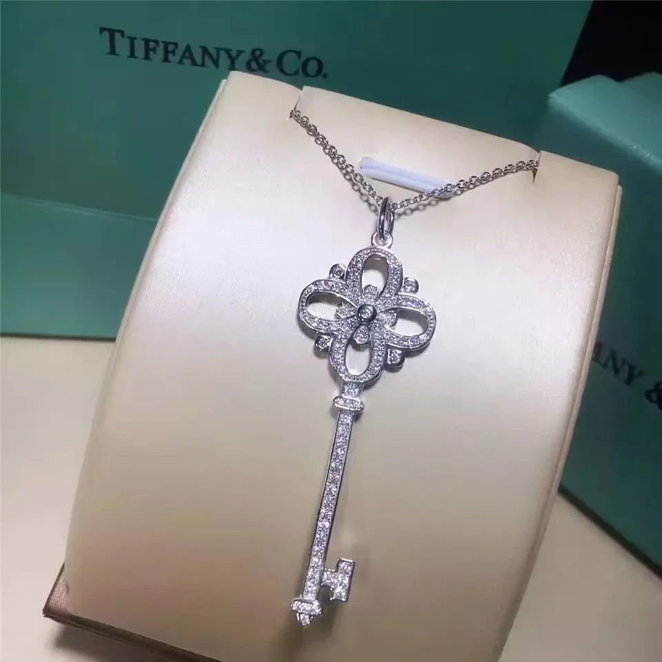 Hot Selling Replica Tiffany Keys Floret Key Pendant Necklace Diamonds Cheap Jewellery
