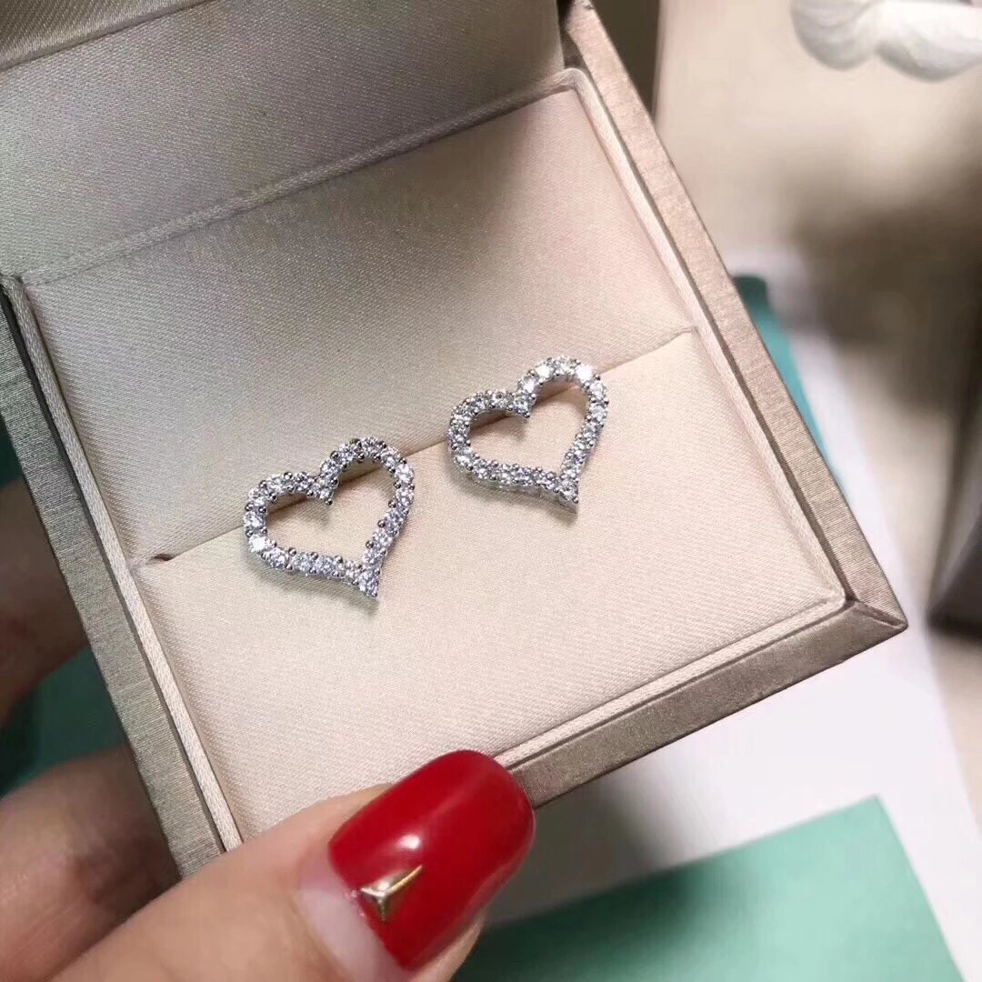 Tiffany Diamond Heart Earrings