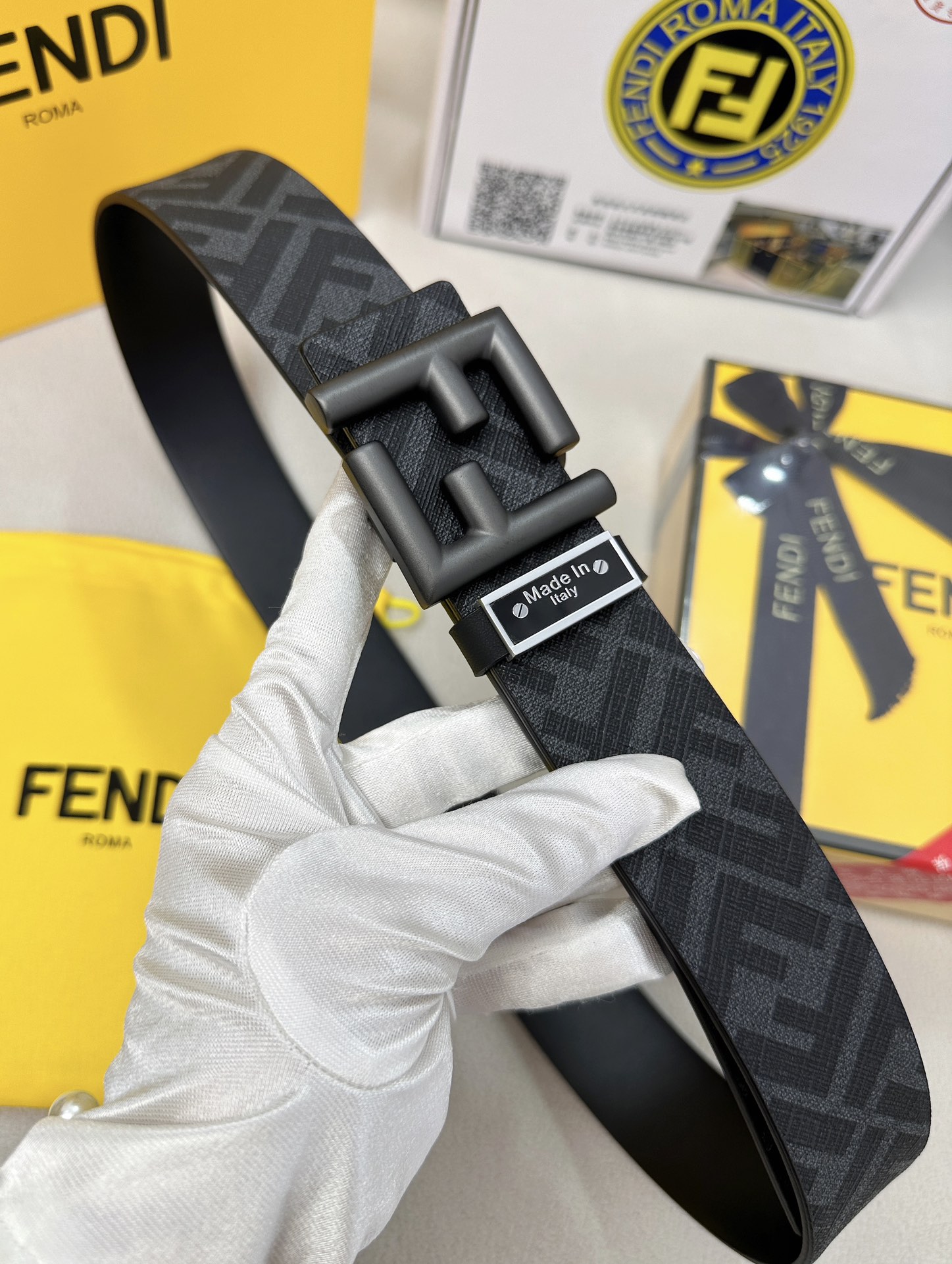 Fendi Leather Belts 1:1 Mirror Version