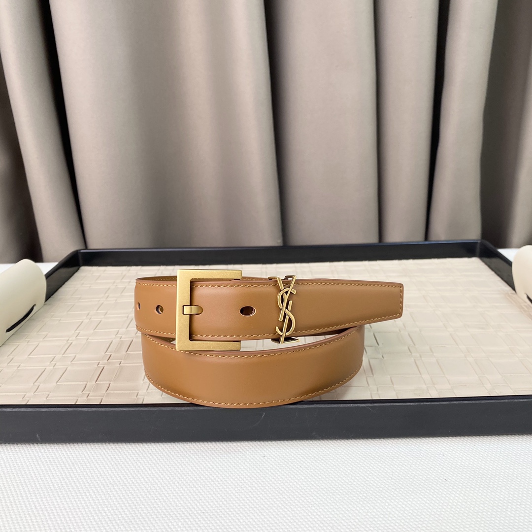 YSL Saint Laurent Leather Belts 1:1 Mirror Version