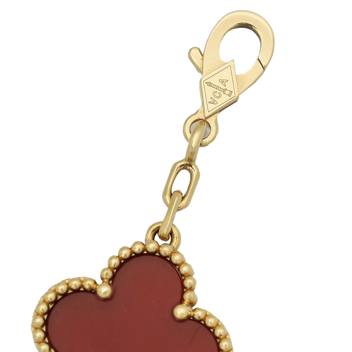 Van Cleef & Arpels 18K Yellow Gold Carnelian Vintage Alhambra 5 Motifs Bracelet