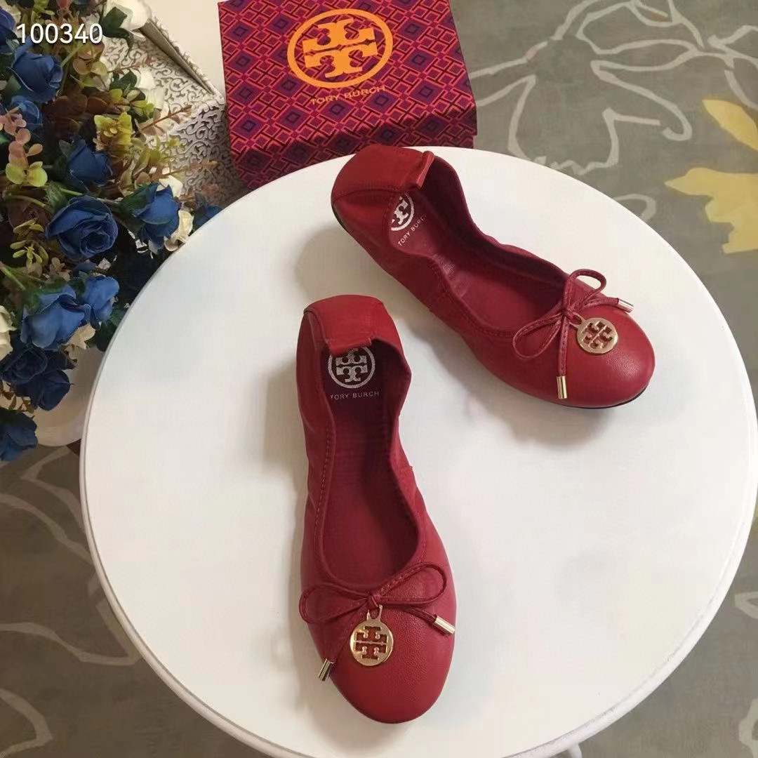 Tory Burch Leather Round Bow  Sandals Slide (Replica)