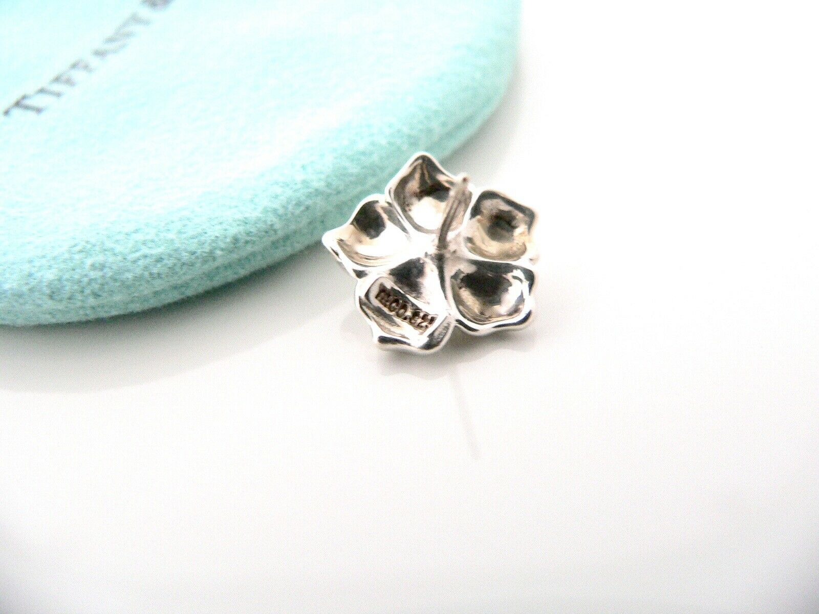 Tiffany & Co Silver Pearl Flower Earrings Studs Gift Pouch Nature Lover Garden