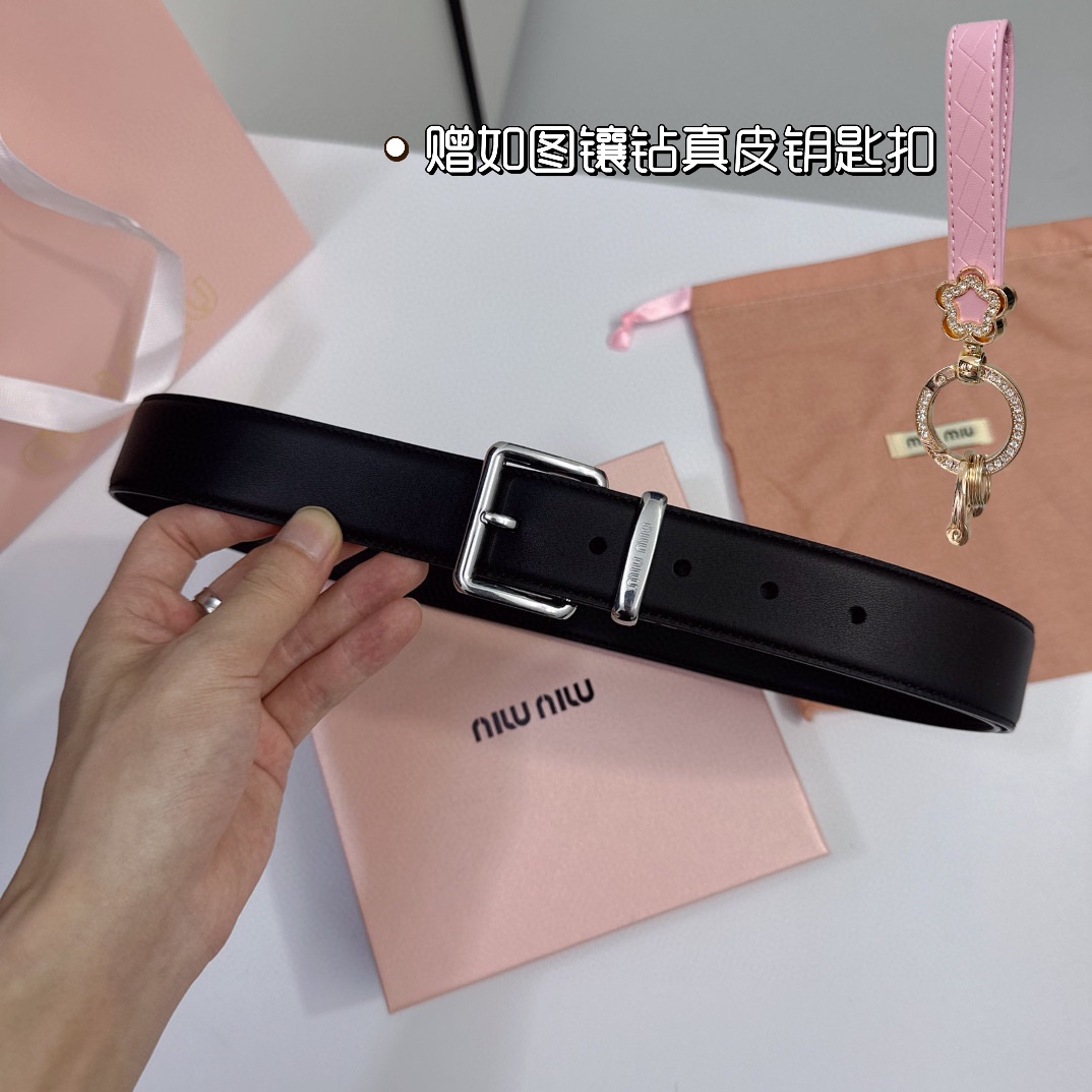 MiuMiu Leather Belts 1:1 Mirror Version