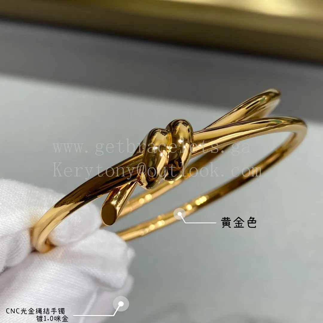 Tiffany Double Row Hinged Bangle in Rose Gold/Yellow Gold