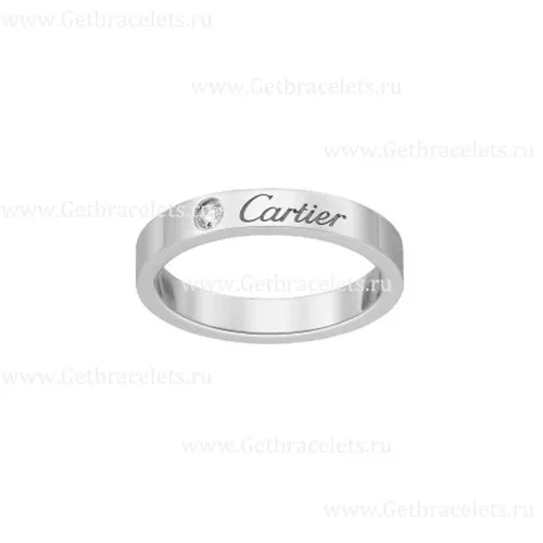 Replica Cartier C de Cartier Wedding Band With Diamond White Gold B4098200