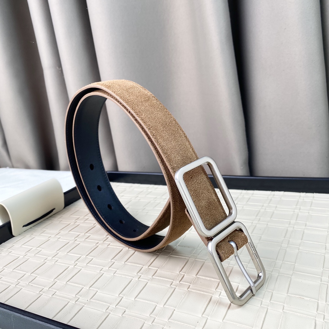 YSL Saint Laurent Leather Belts 1:1 Mirror Version