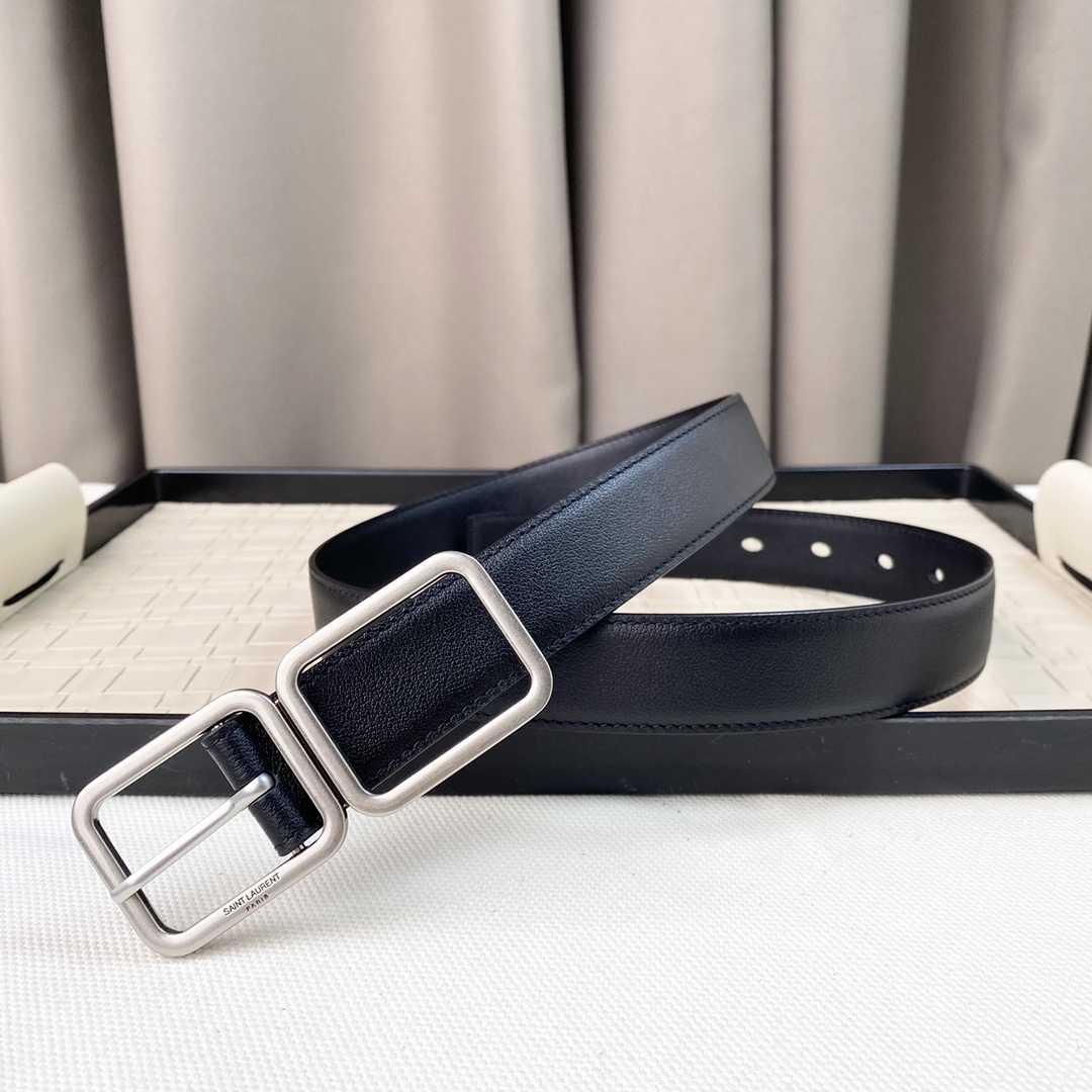 YSL Saint Laurent Leather Belts 1:1 Mirror Version