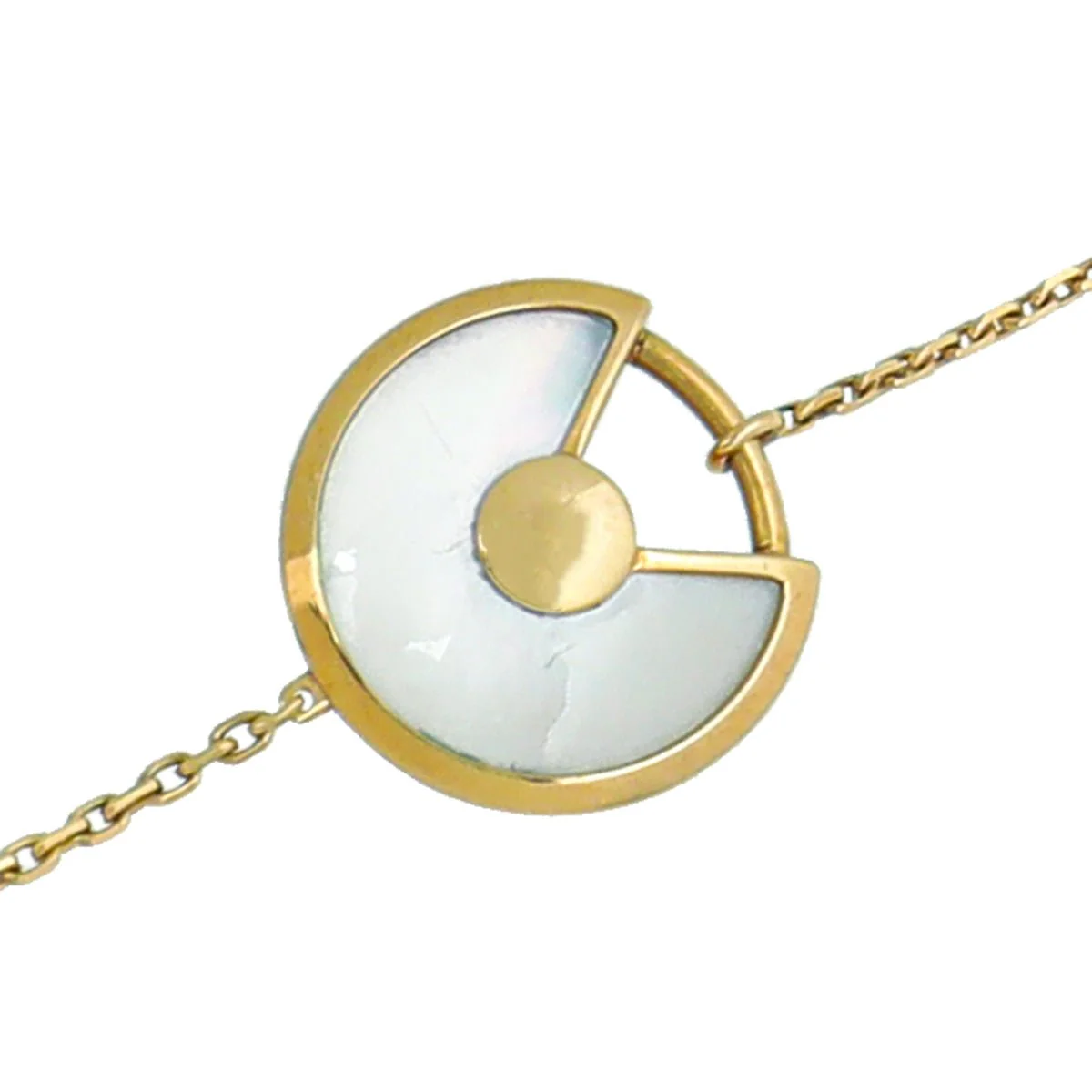 Cartier 18K Yellow Gold Diamond Mop Amulette Bracelet