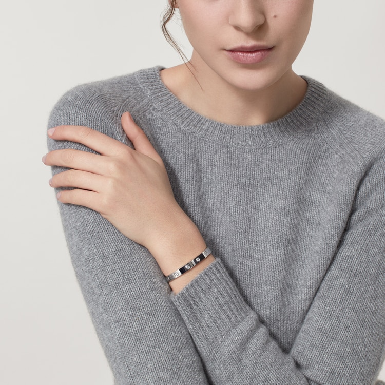 Cartier Love Bracelet Dupe with Ten Diamonds in White Gold