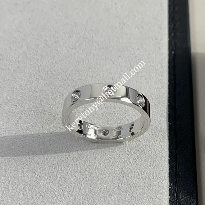 Top Sale Cartier Love Ring 18K White Gold Ring With 8 Diamonds B4050600 Online