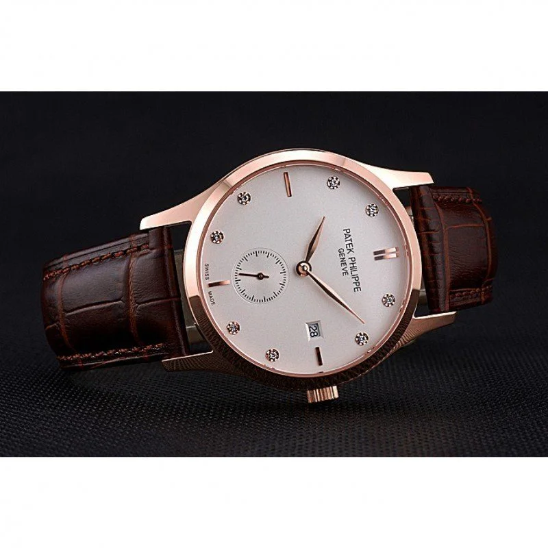 Calatrava White Dial White 39 mm, Rose Gold Plated