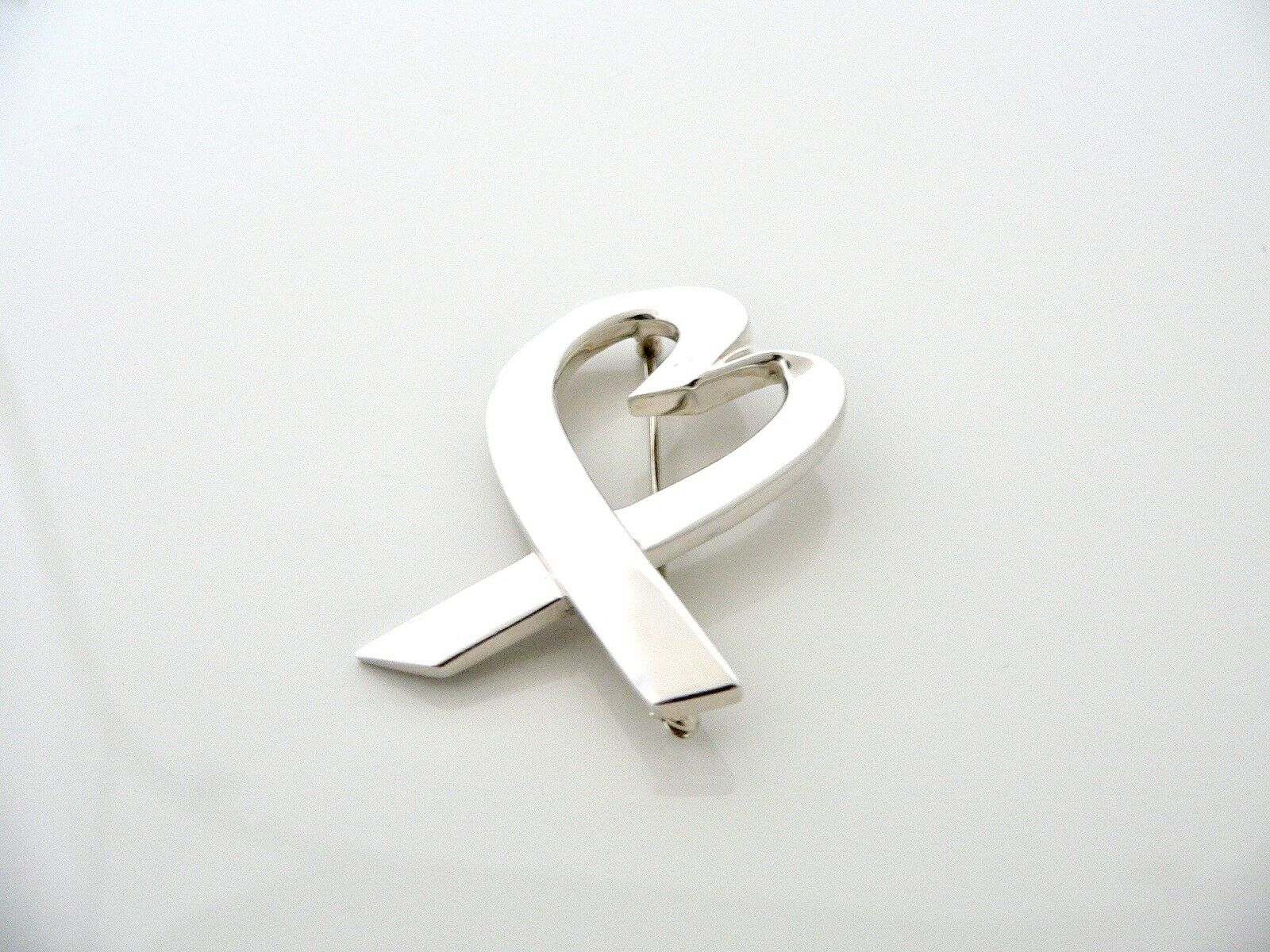 Tiffany & Co Silver Picasso Loving Heart Brooch Pin Love Gift Art Large Size