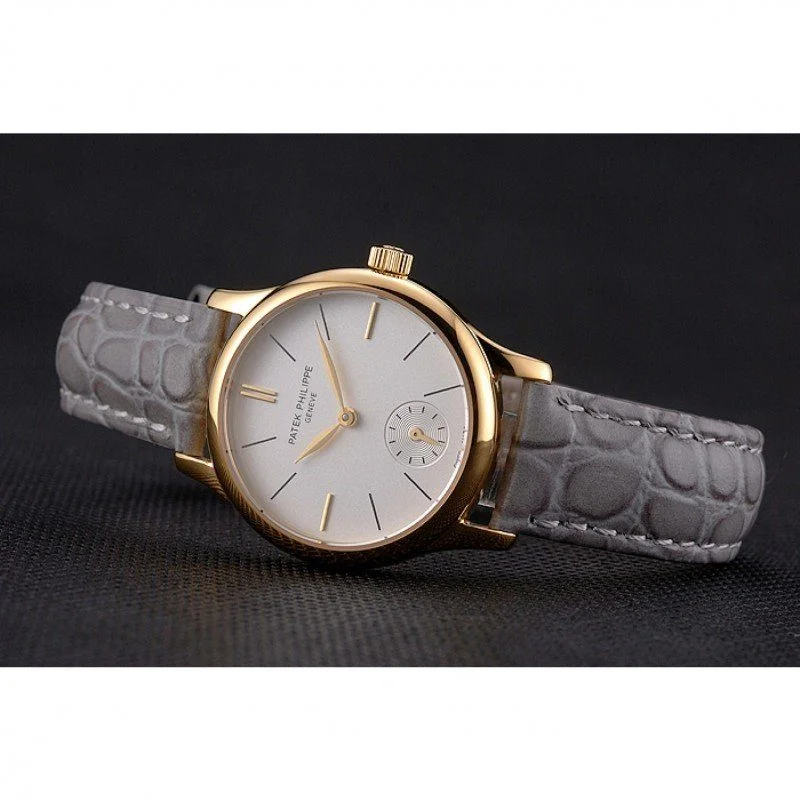 Calatrava Dial White 28 mm, Yellow Gold Plated