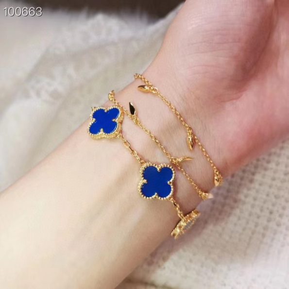 Van Cleef Clover Bracelet Dupe, Blue Clover Bracelet