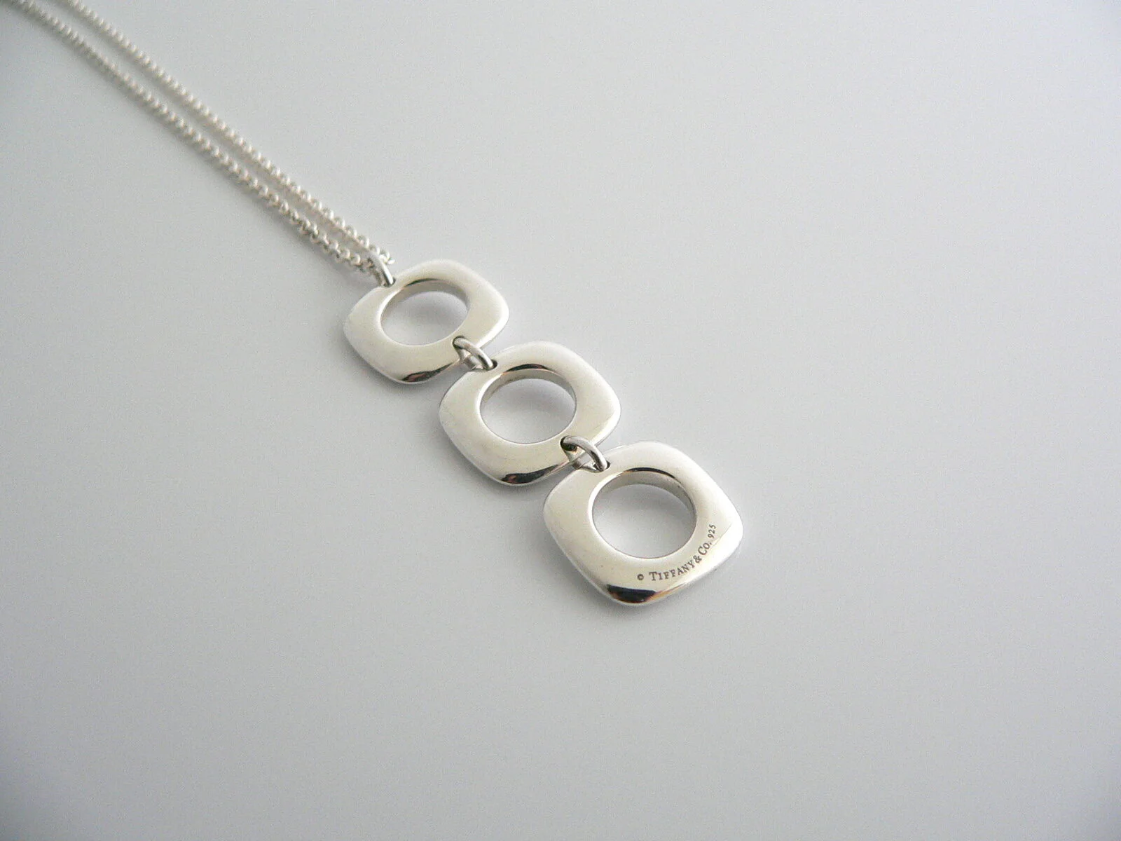 Tiffany & Co Square Cushion Necklace Pendant Dangling Charm Chain Love Gift Art