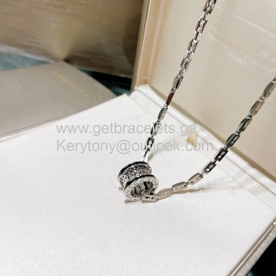 B.Zero1 Rock Necklace White Gold With Black Ceramic Copy