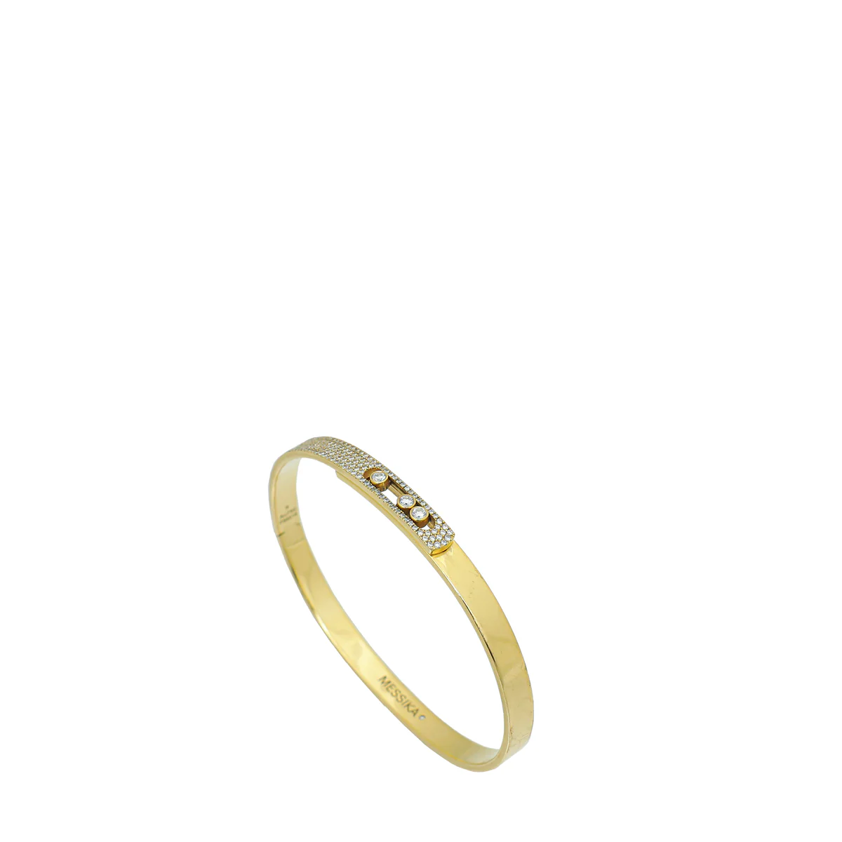 Messika 18K Yellow Gold Move Noa Pavé Diamond SM Small Bangle 17