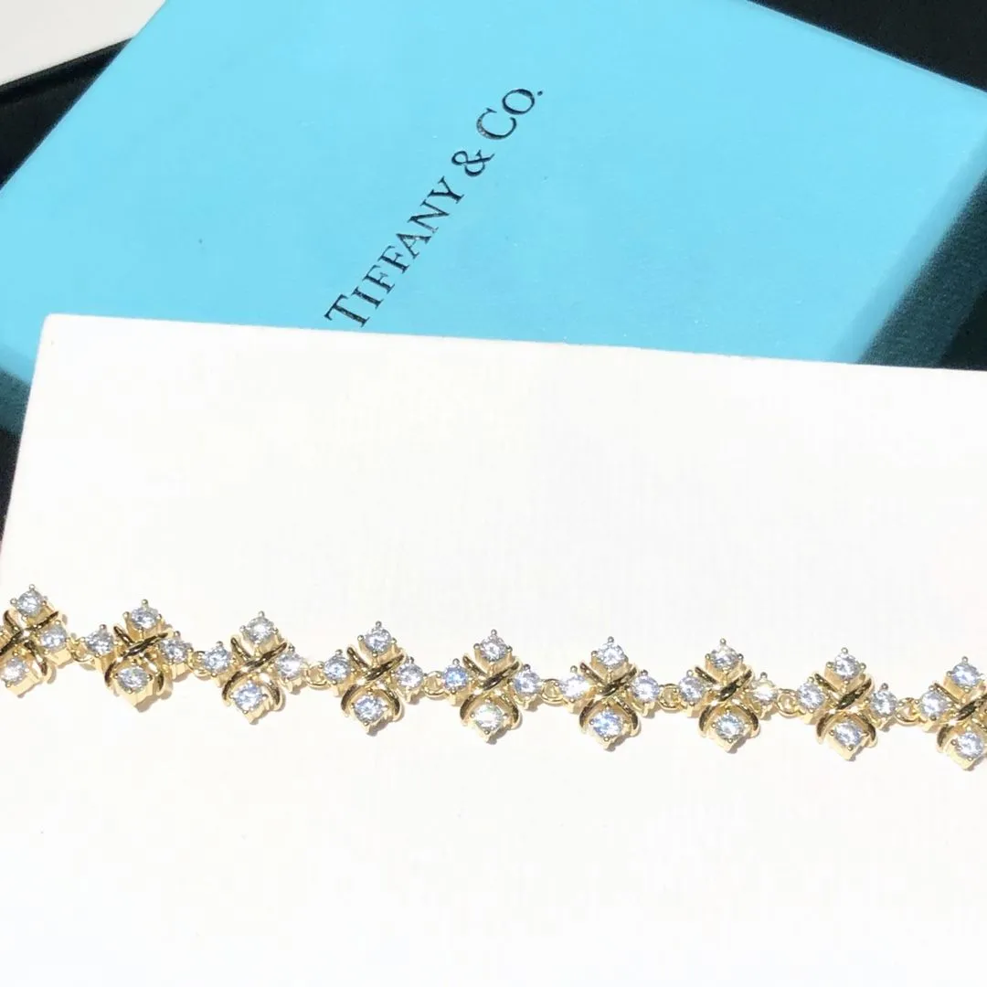 Good Luxury Tiffany & Co. Schlumberger? Dazzing Yellow Gold Diamonds Lynn Bracelet Price Dubai