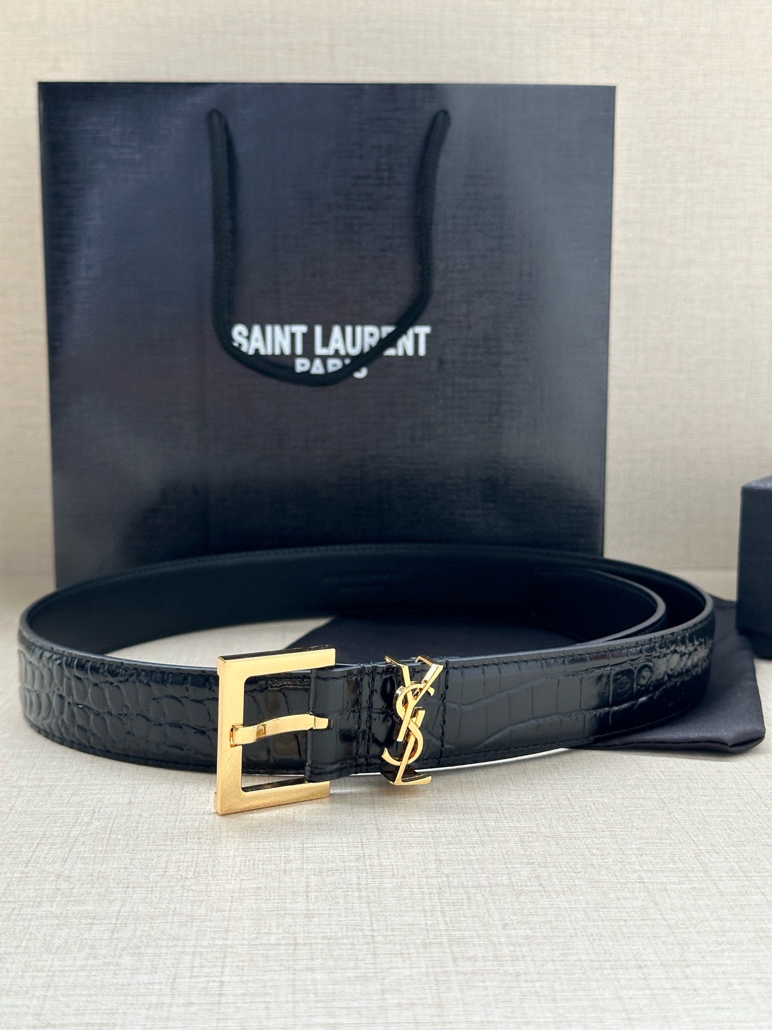YSL Saint Laurent Leather Belts 1:1 Mirror Version