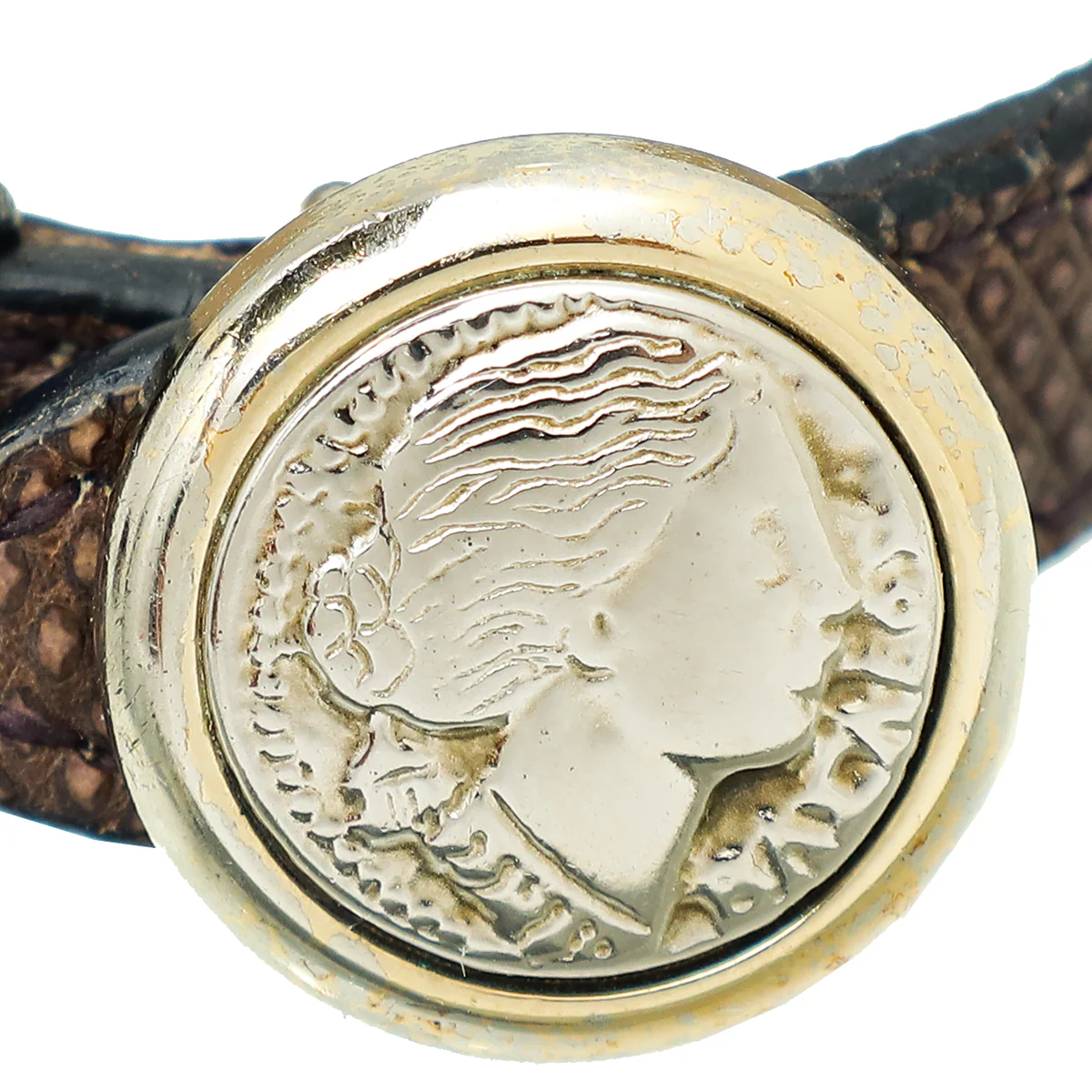 Bvlgari Brown Karung Monete Coin Bracelet