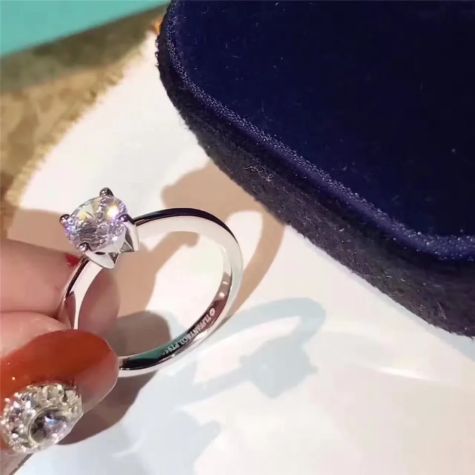 Best Selling Tiffany Harmony Ring Round Crystal Engagement Women Meet Fashion GRP06731