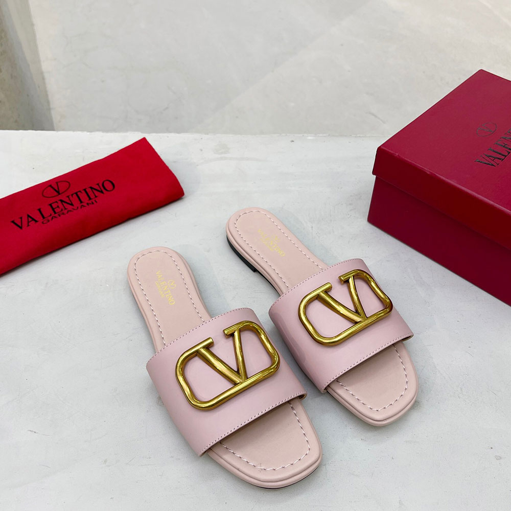 Valentino Leather Casual Fashion Flip-Flops Slide Sandal(Replica)