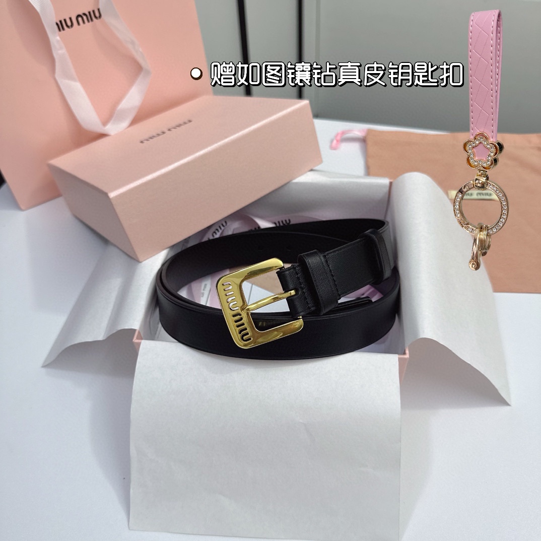 MiuMiu Leather Belts 1:1 Mirror Version