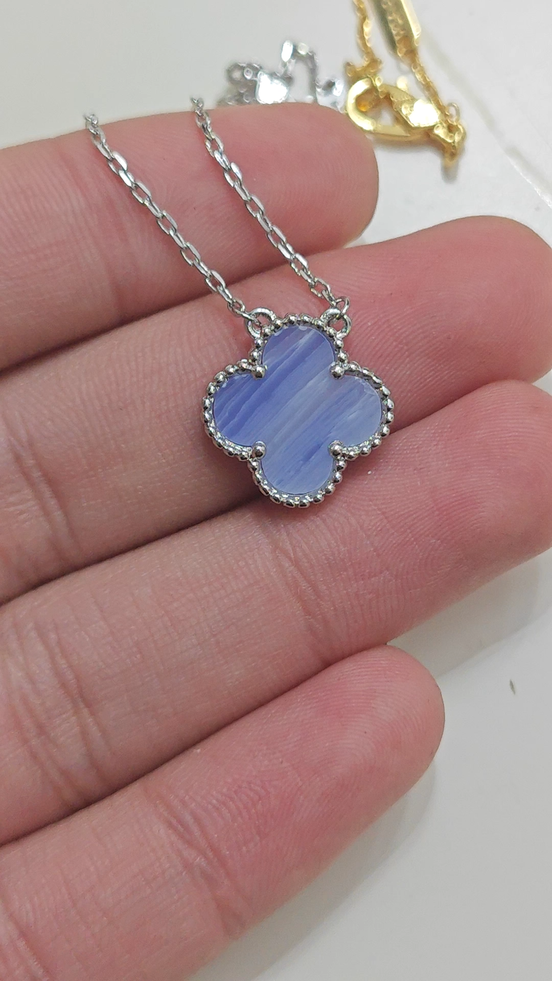 Van Cleef & Arpels Purple Chalcedony Clover Necklace, Vintage Alhambra pendant