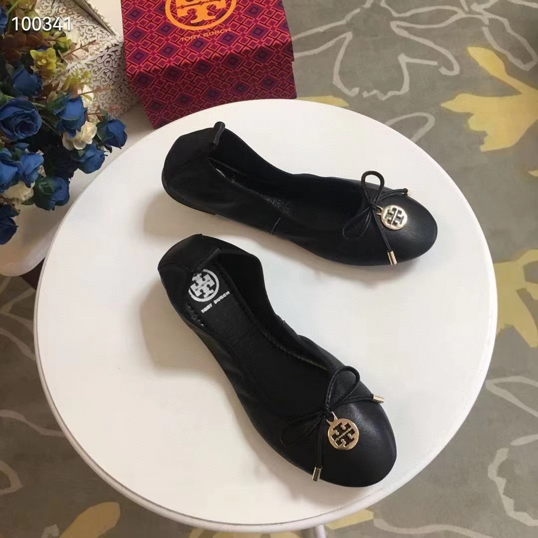 Tory Burch Leather Round Bow  Sandals Slide (Replica)