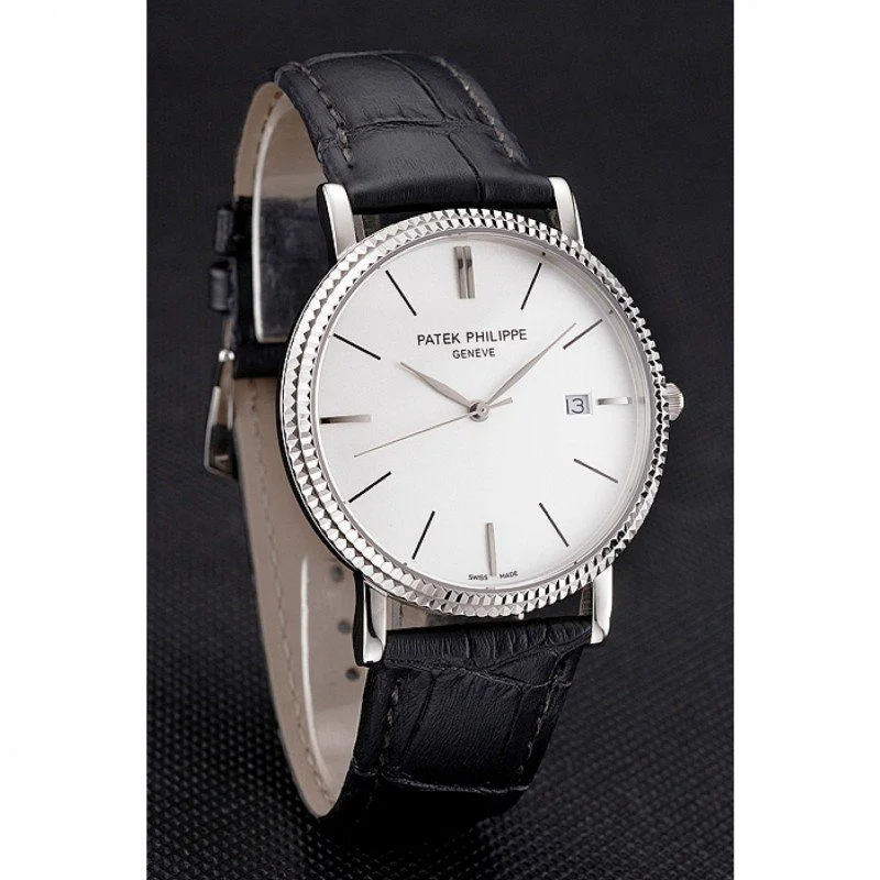 Calatrava Dial White 40 mm, Stainless Steel