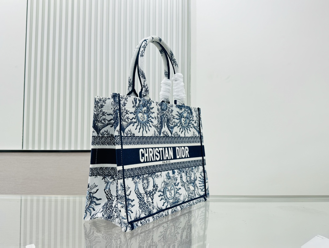 Dior Book Tote Embroider Medium Shoulder Bag Handbag