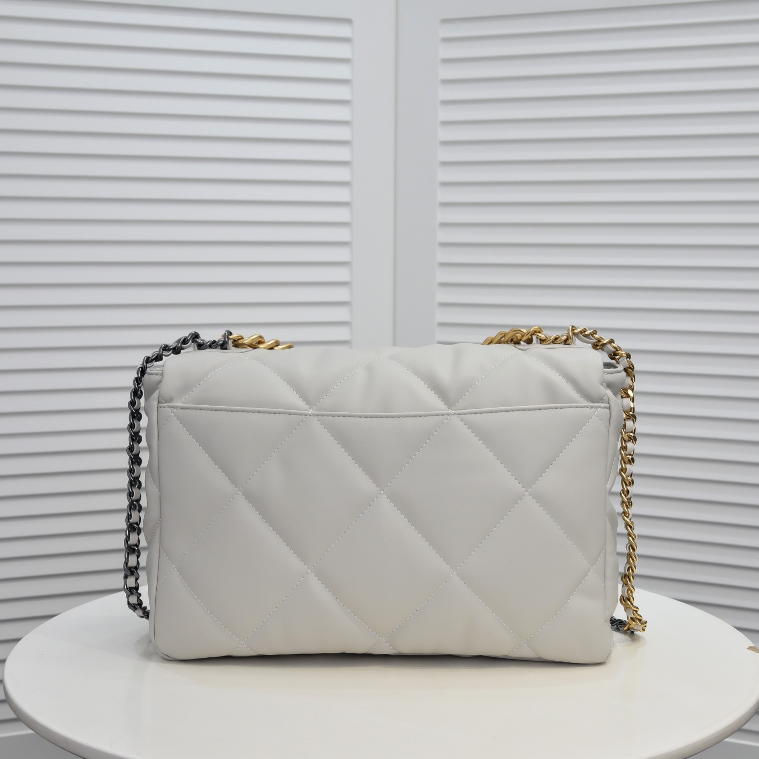 Chanel Lambskin Quilted Large19 Flap Shoulder Bag Handbag