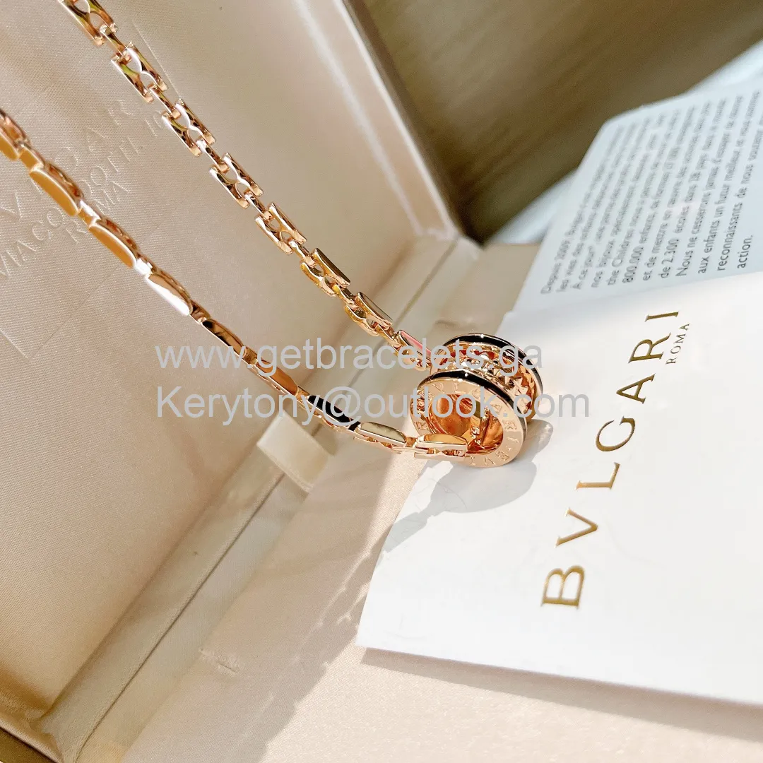 B.Zero1 Rock Necklace Rose Gold With Black Ceramic Copy